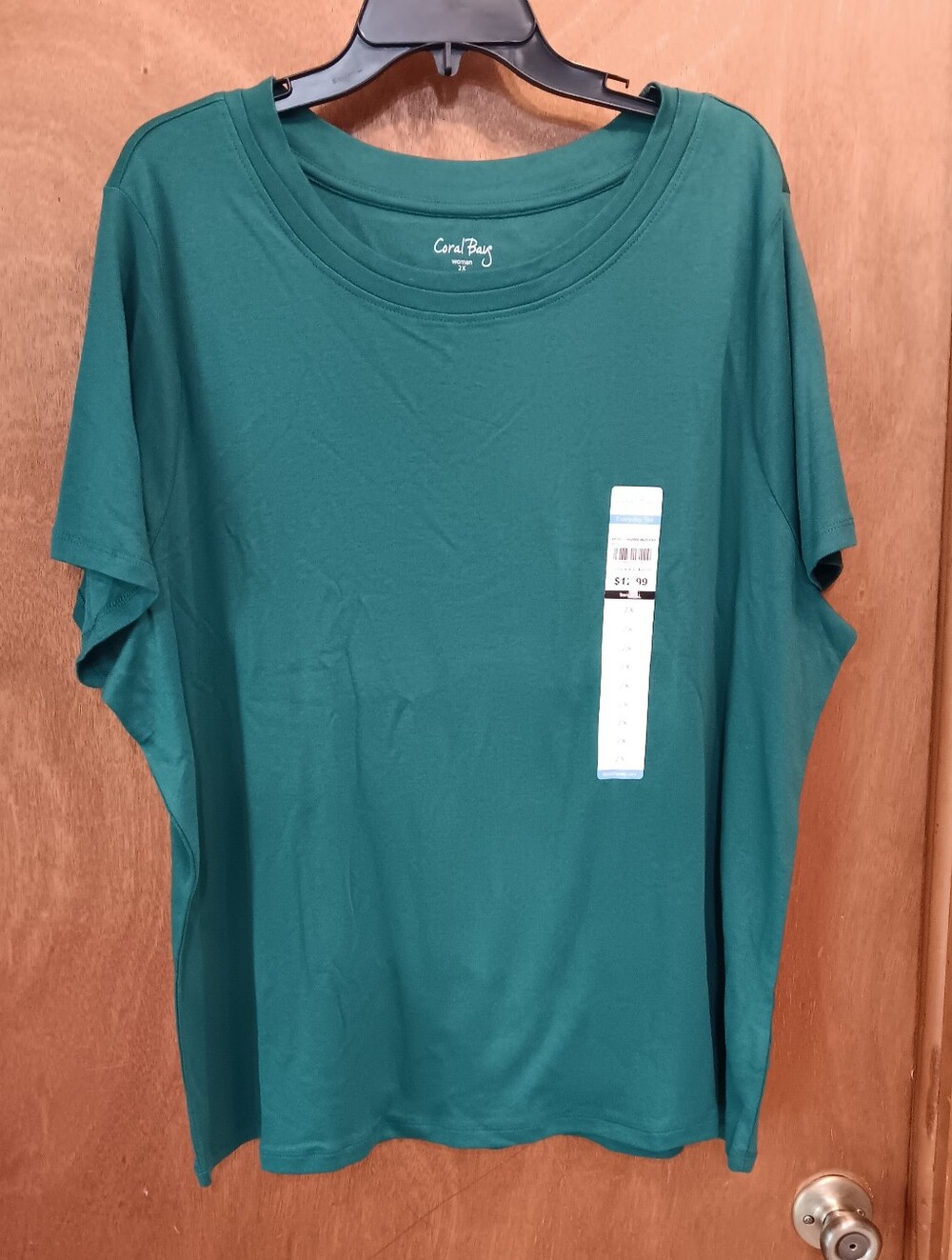 Coral Bay Womans Teal Crew Neck Short Sleeve Tee